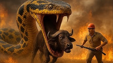 Giant Python Attacks Baby Buffalo - INSANE Rescue Caught On Camera!