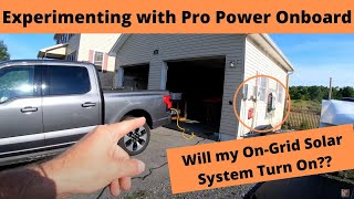 Ford F150 Lightning Pro Power Onboard W/ OnGrid Solar System....