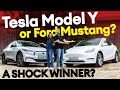 TESLA MODEL Y or Ford MUSTANG MACH-E. The ultimate electric family SUV shoot-out! | Electrifying