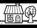 How to Draw a Cute Cottage with an Apple Tree​ | Simple Step-by-Step House Drawing for Kids