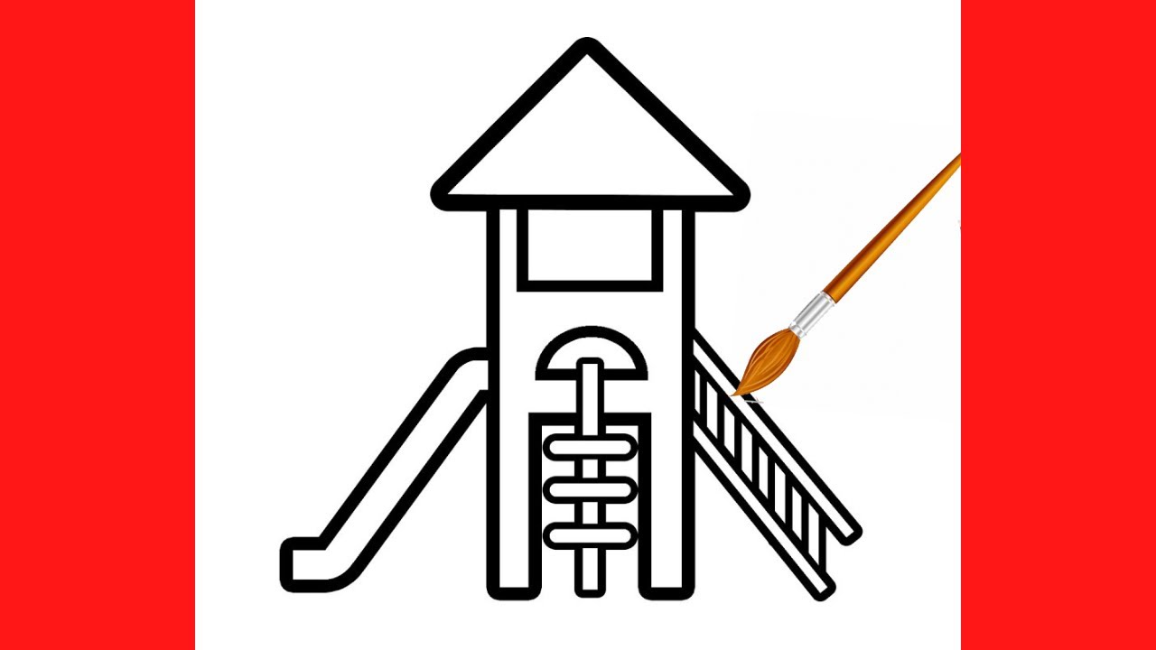 Easy Playground Drawing: How to Draw a Slide Step-by-Step - YouTube