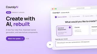 Coursly AI Update: 1:1 Generation, New UI & Better Course Drafts