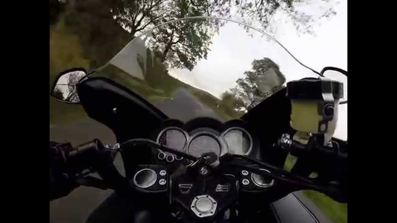 Triumph sprint. GT. SE. Quick blast through some twisties. Love this bike.