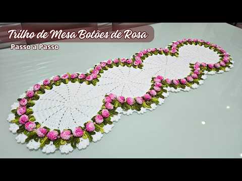 ROSEBUD CROCHET TABLE RUNNER - Step-by-Step - Alvenir Svagera
