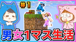 危険！空に浮かぶ１マスだけでサバイバルをするマインクラフト＃１【マイクラ】【１マスMOD】