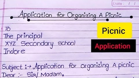 Write An Application For Organizing A Picnic | Application writing For Organizing  A Picnic |