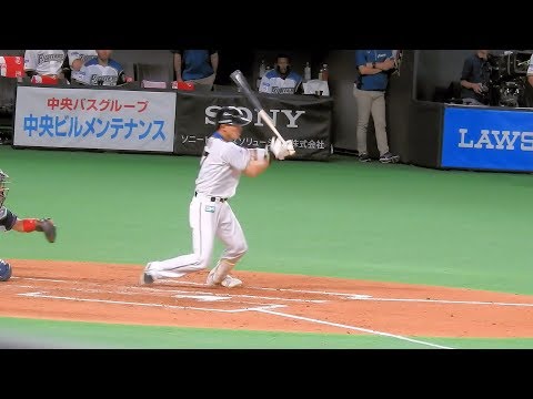 ＜2017.7.6西武戦2回裏1アウト2塁＞石井一成ライトフライ⇒大野奨太レフトへ先制タイムリーヒットを放つ！