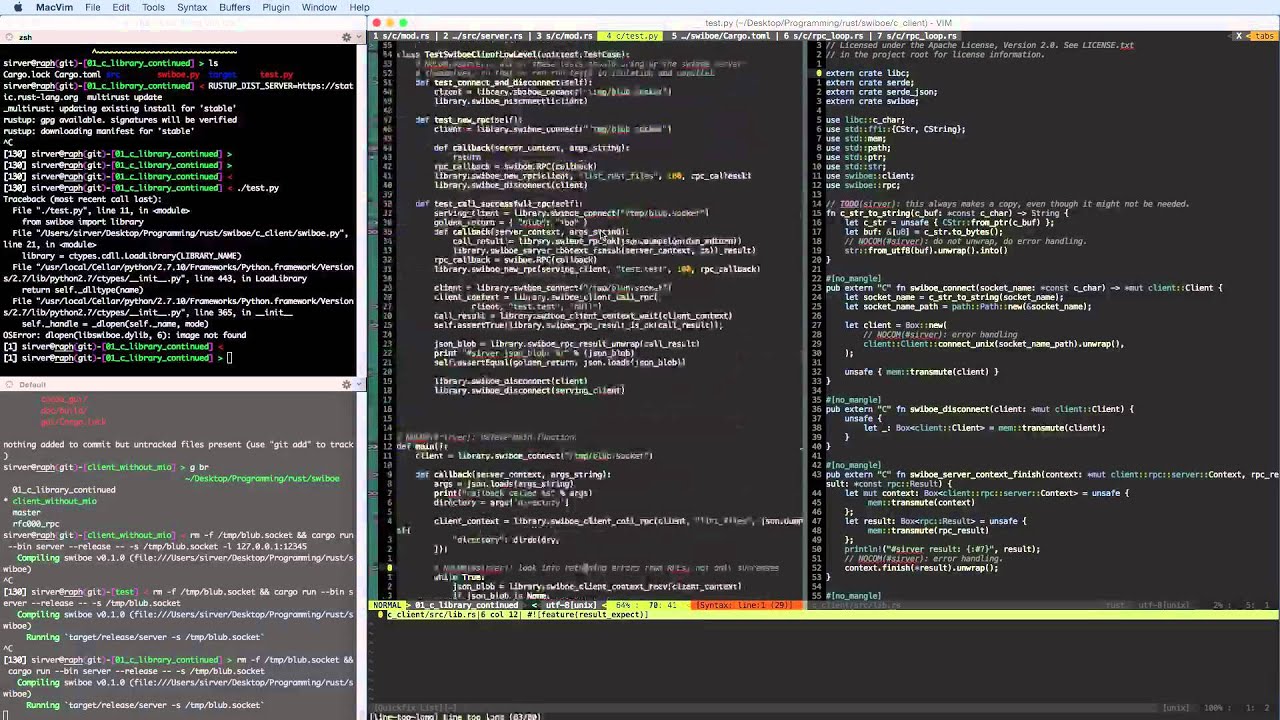 Stream 19 • Coding on Swiboe in Rust • FFI testing • Test server - YouTube