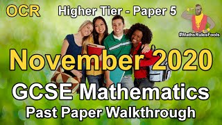 GCSE Maths OCR November 2020 Paper 5 Higher Tier Walkthrough