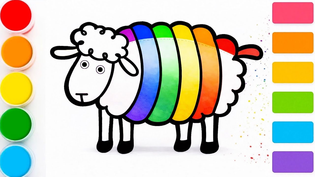 How to draw and color a sheep | step by step