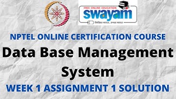 Data Base Management System | NPTEL | Week 1 Assignment 1 Solution | Jan 2022