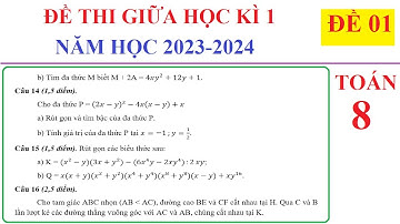 TOÁN 8 - ĐỀ 1 - ĐỀ THI GIỮA HỌC KÌ 1 TOÁN LỚP 8 NĂM HỌC 2023-2024. SÁCH CHƯƠNG TRÌNH MỚI