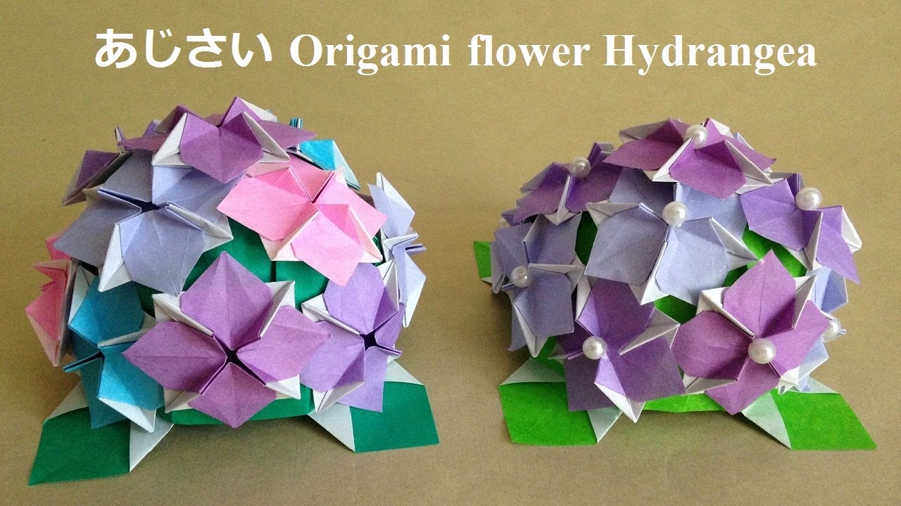 折り紙 あじさい 立体 折り方 Niceno1 Origami Flower Hydrange 3d Youtube