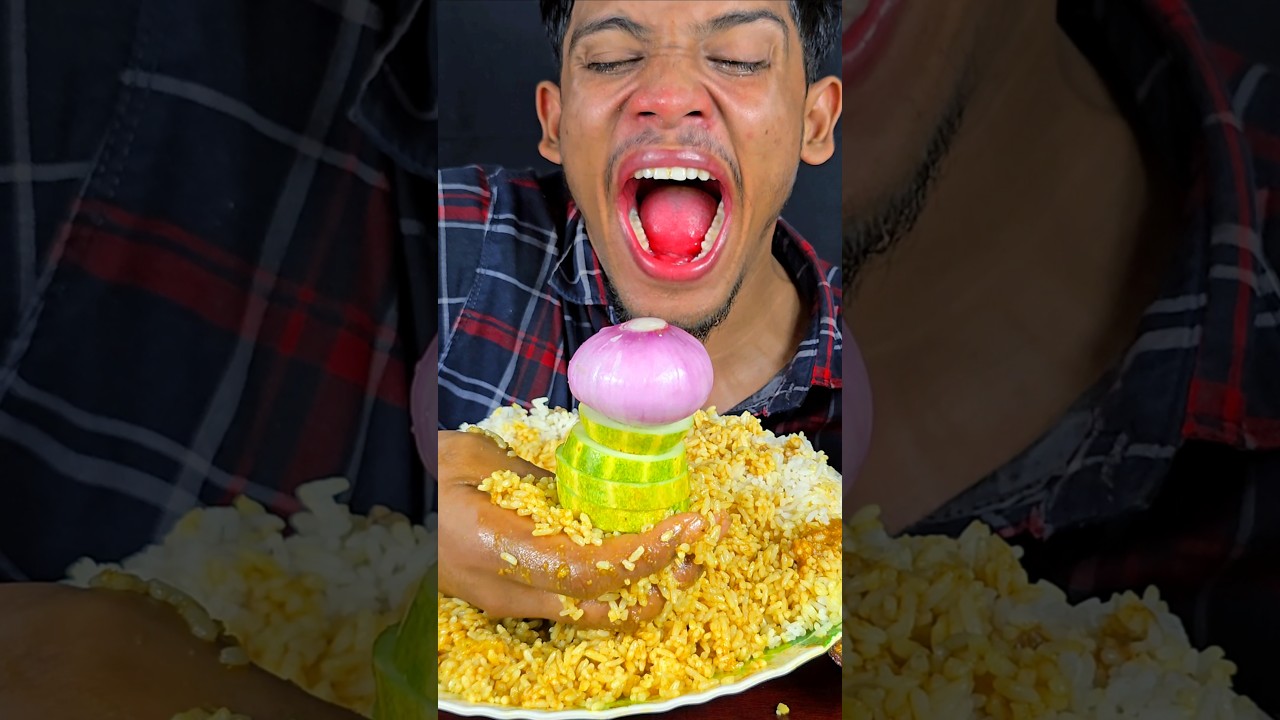 Very Spicy Onion,Cucumber,Rice Eating #mukbang #asmr #shortvideo #shorts #viralshort #food #short