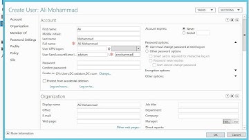 70-410 Lab 14 Create User using Active Directory Administrative Center