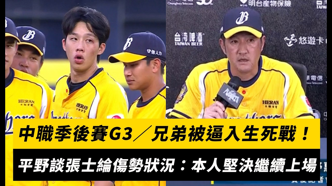 中職季後賽G3/兄弟被逼入生死戰!平野談張士綸傷勢狀況:本人上場意願非常堅決|NOWNEWS
