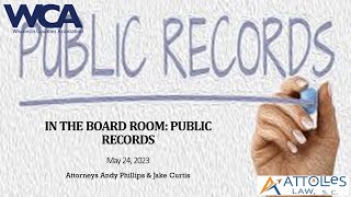 In the Board Room: Public Records (5.24.23)