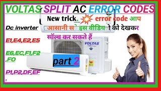 how to Voltas split AC ka error code Voltas AC ka error code inverter Voltas AC error code#2024