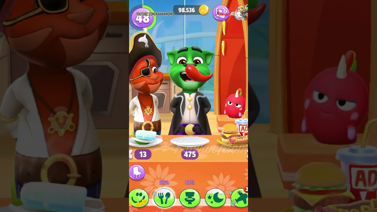 My Talking Tom 2 Funny Videos || Pirate Talking Tom 2 Eating Many Foods