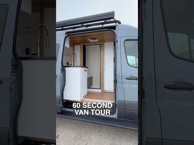 60 second van tour of a 170” Ext Sprinter van #vanlife #vantour #shorts