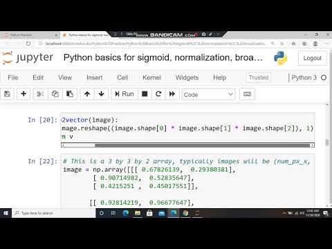 Python basics for sigmoid, normalization, broadcasting and loss function
