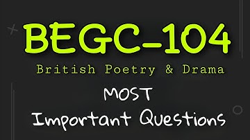 BEGC-104 • Important Question paper (Solved) •TEE • Ignou