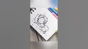 Cute Krishna jii Drawing 😍✨ #shorts #ytshorts  #drawing #art
