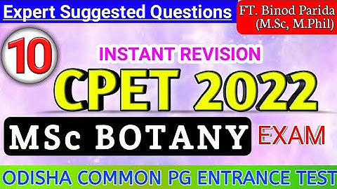 🎯TARGET🎯 CPET BOTANY 2022 | PART - 10 | CPET BOTANY PREPARATION VIDEO