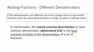 Adding Fractions - Yr 7 Mathematics