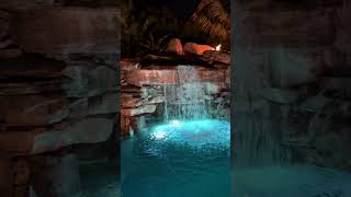 This South Florida Insane Pool shines bright at night. #insanepools #lucaslagoons #poolbuilder #pool