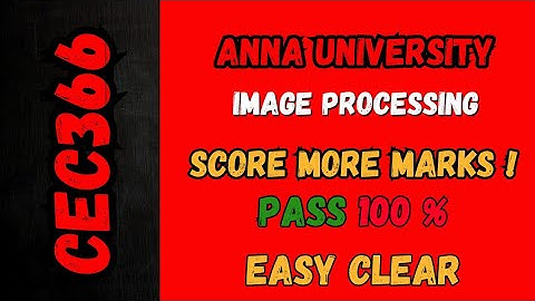 Image Processing Important Questions  CEC366 💯 Pass | Most expected Questions unit wise