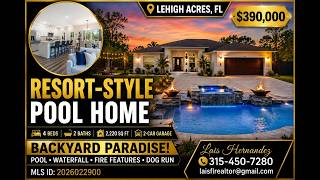 Detailed Lehigh Acres Pool Home for Sale | 4 Bed, 2 Bath, Half-Acre Lot | $390,000 Details