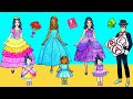 Paper Dolls Dress Up Mother & Daughter Clothes Beauty Contest Dresses Handmade Quiet Book