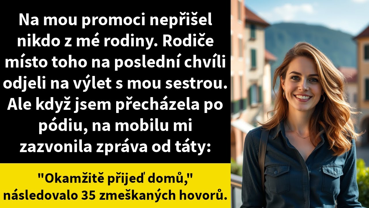 Na mou promoci nepřišel nikdo z mé rodiny. Rodiče místo toho na poslední chvíli odjeli na výlet