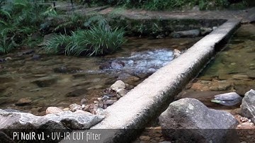 Filter test on Pi NoIR v1 : UV-IR CUT/Hoya R72(720nm Infrared)