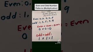 Even and Odd Number Patterns (Multiplication)