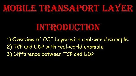 Introduction to Mobile Transport Layer in Tamil