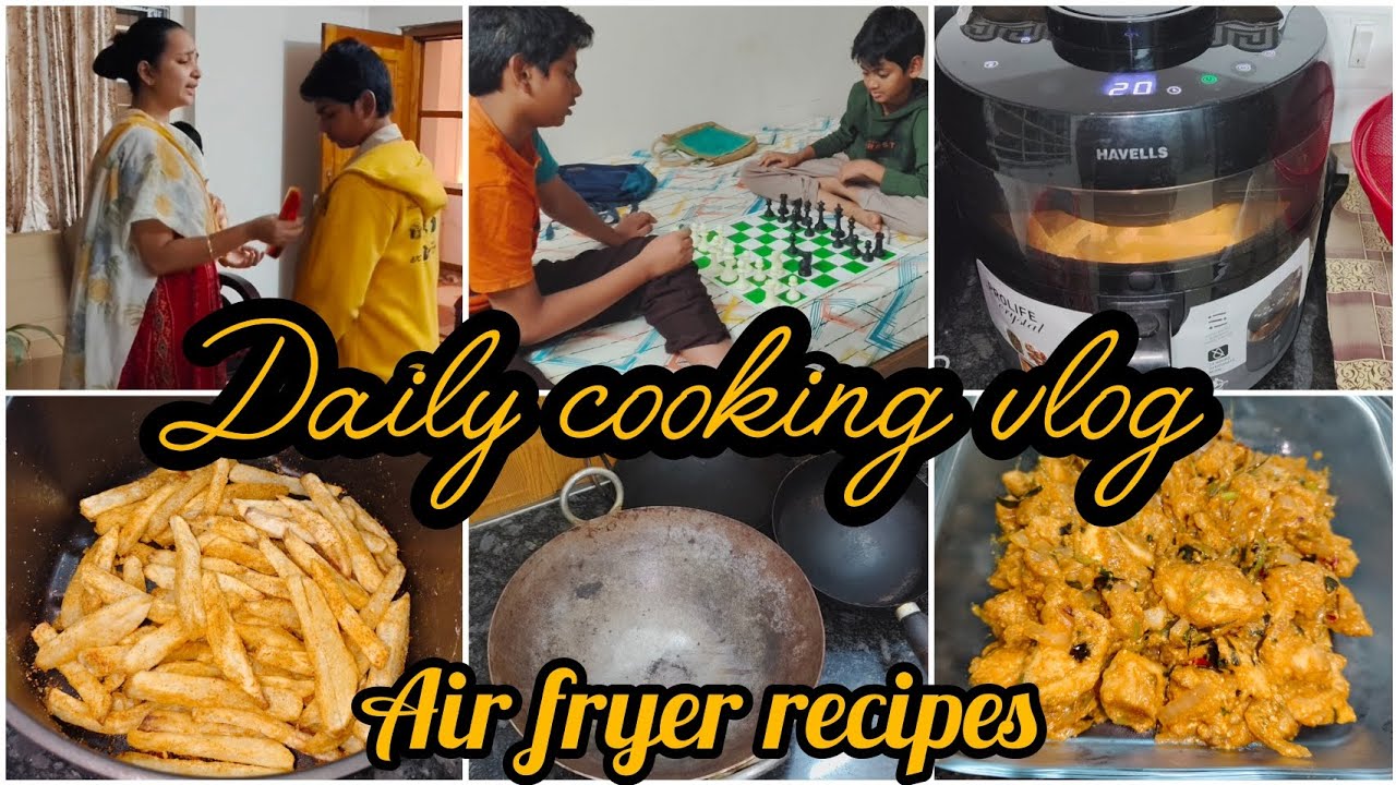 Air fryer review|how to use Air fryer|french fries|chicken majestic| my family diary telugu 