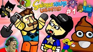 SAVAGE HELLO NEIGHBOR! BATMAN vs. POOP EMOJI! FGTEEV SCRIBBLENAUTS UNLIMITED w/ Roblox & Minecraft