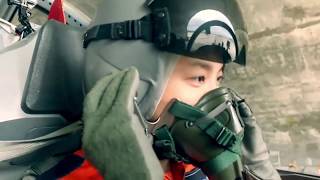 Strong Female Pilot F 5E Fighter at Taiwan Air Force ROCAF