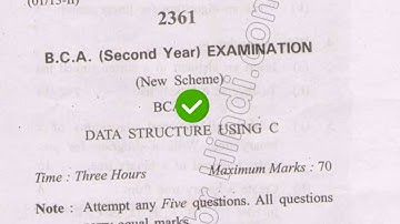 BCA 2nd Year Data Structure Question Paper