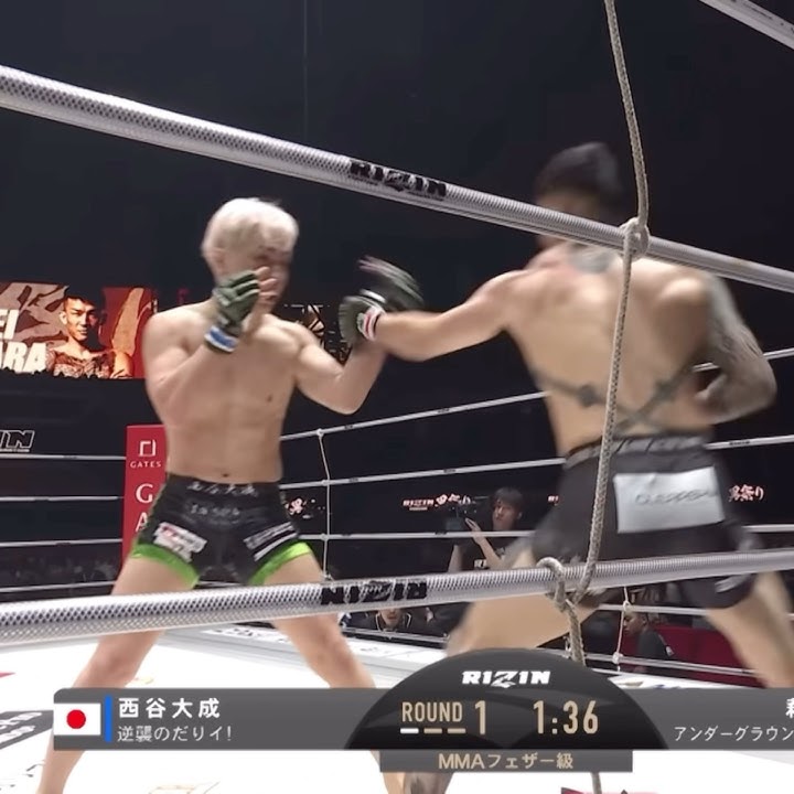 萩原京平 ガードを払う→右ストレート #RIZIN #萩原京平 #西谷大成