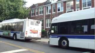 MTA NYCT Bus: Orion VII CNG B9 #7608 New Flyer XD40 #4853 & Nova-RTS #9407 B64 at Colonial Rd