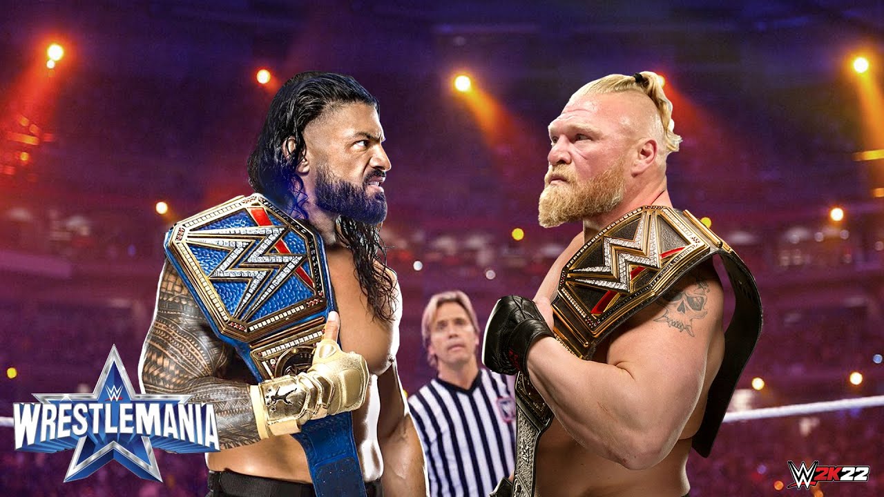 Roman Reigns vs Brock Lesnar Wrestlemania 38 | WWE Champion vs Universal Champion WWE 2k22