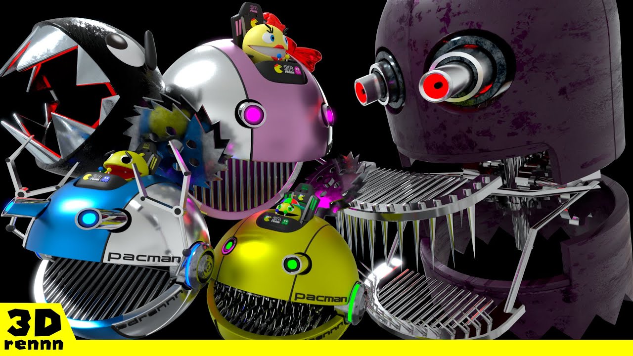 Pacman & Chain Chomp VS ROBOT GHOST - YouTube