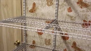 Wire Shelving Installation. All materials purchased at Home Depot. 7ft rail by 4 ft shelving installed in the laundry room so there is a 