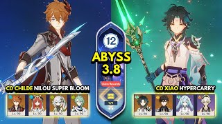 C0 Childe Bloom & C0 Xiao Hypercarry | Spiral Abyss 3.8 Floor 12 9 Stars | Genshin Impact 3.8