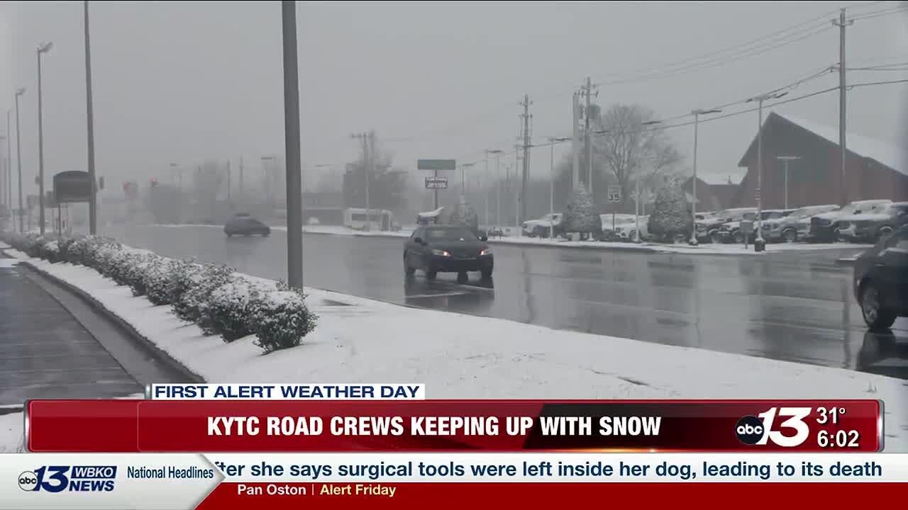 KYTC road crews work to keep roads clear after snowstorm - YouTube