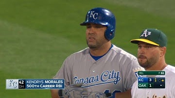 KC@OAK: Morales grounds an RBI single up the middle
