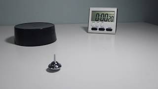 Infinite Magnet Spinning Top on Table Tries to Reverse Precession. Upside Spun No Change (SEE DESC)